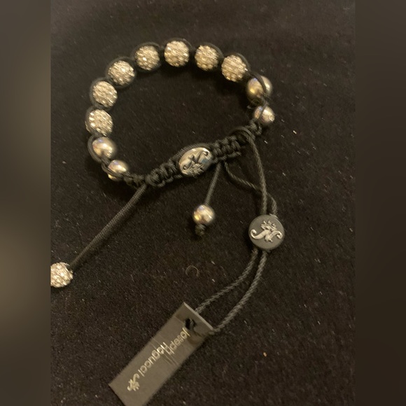 Joseph Nogucci crystal bead crochet corded adjustable bracelet - Picture 3 of 6